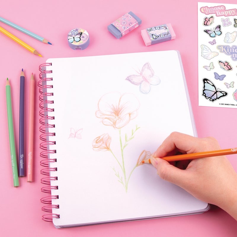 Make It Real - Butterfly All-In-1 Sketching Set 11 Pieces - 12025 - Image 4
